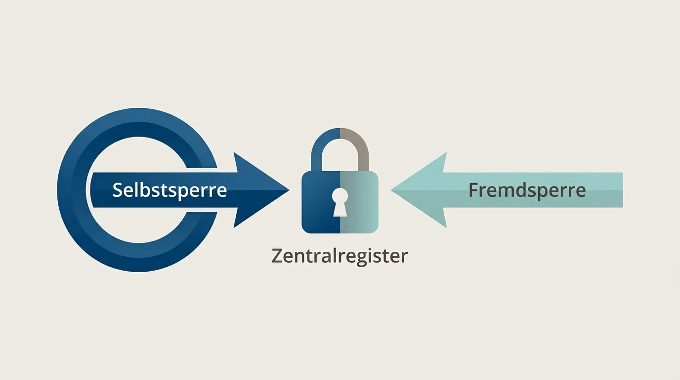 Gegenüberstellung von Selbstsperre auf eigenen Antrag und Fremdsperre auf Initiative Dritter